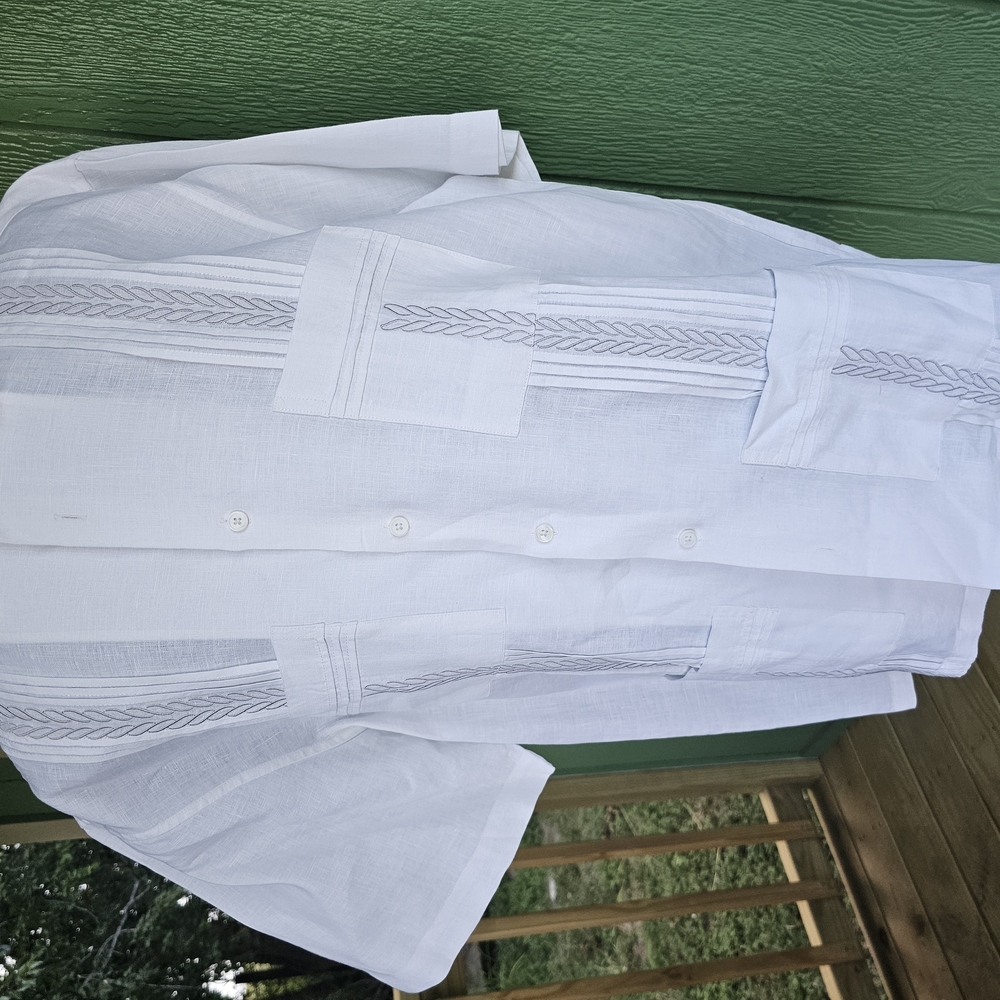 Men's White Embroidered Shirt